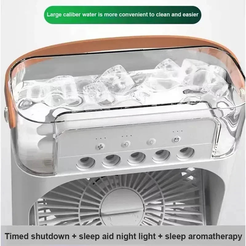 3-in-1 Mini Air Cooler & Humidifier with LED Light