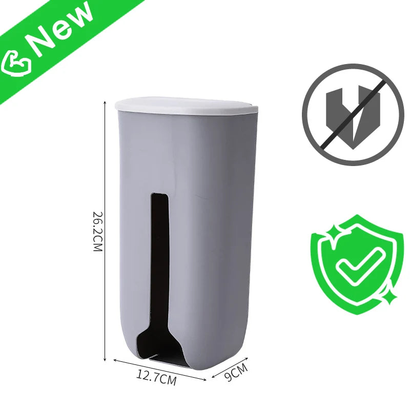 Kitchen Plastic Bag Holder Organizer Wall Hanging Garbage Bag Storage Box Bathroom Trash Bag Bucket Dispenser Kitchen Accessory