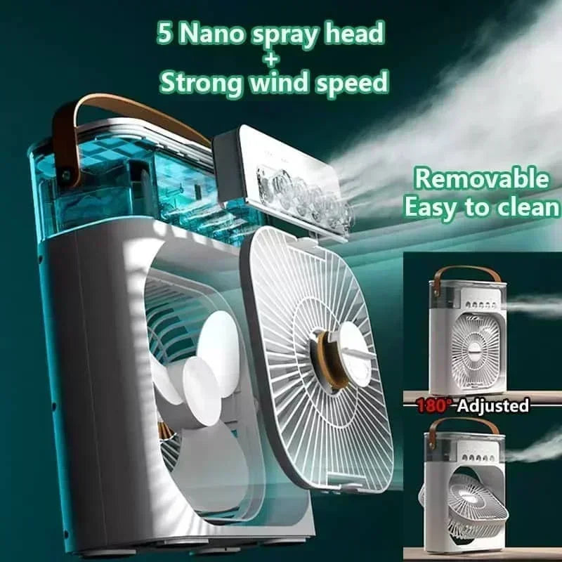 3-in-1 Mini Air Cooler & Humidifier with LED Light