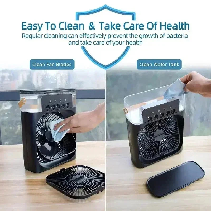 3-in-1 Mini Air Cooler & Humidifier with LED Light