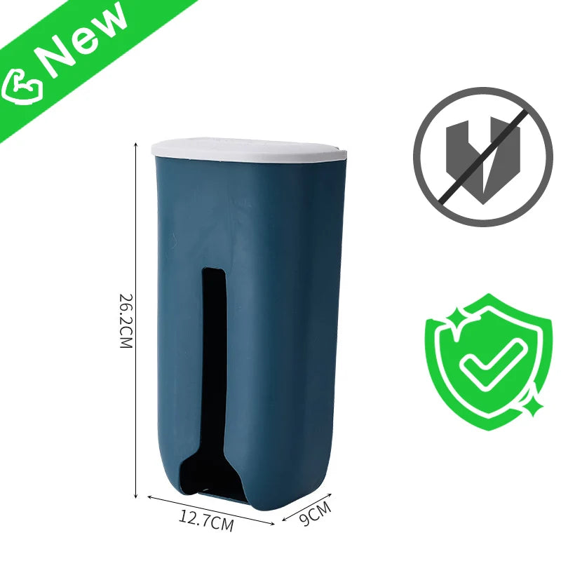 Kitchen Plastic Bag Holder Organizer Wall Hanging Garbage Bag Storage Box Bathroom Trash Bag Bucket Dispenser Kitchen Accessory