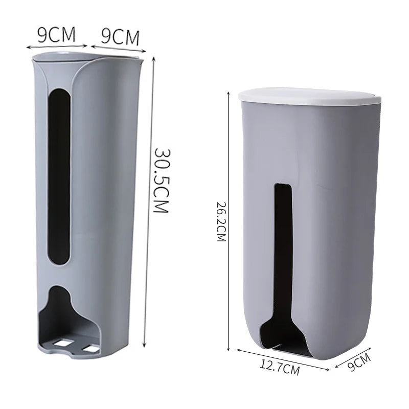 Kitchen Plastic Bag Holder Organizer Wall Hanging Garbage Bag Storage Box Bathroom Trash Bag Bucket Dispenser Kitchen Accessory