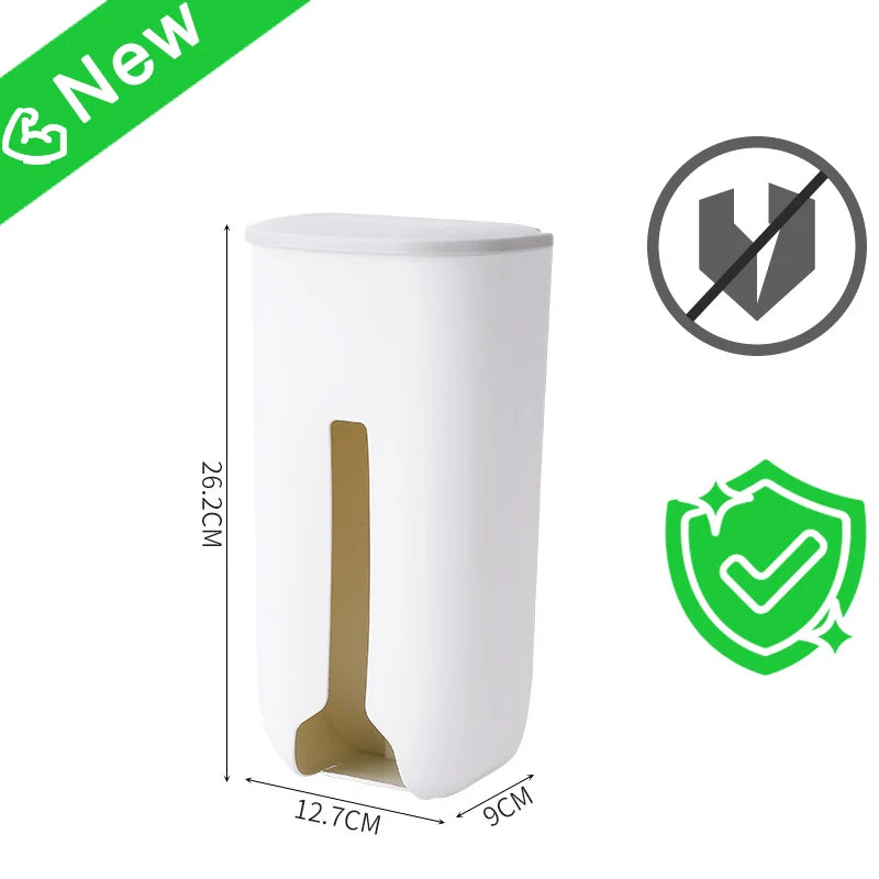 Kitchen Plastic Bag Holder Organizer Wall Hanging Garbage Bag Storage Box Bathroom Trash Bag Bucket Dispenser Kitchen Accessory