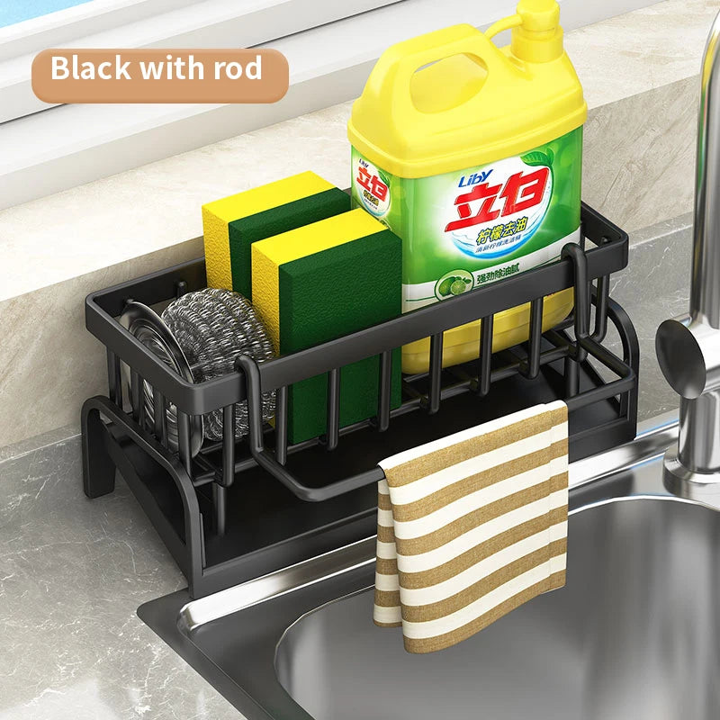 Kitchen Sink Organizer Rack – Sponge & Cloth Holder with Drainage