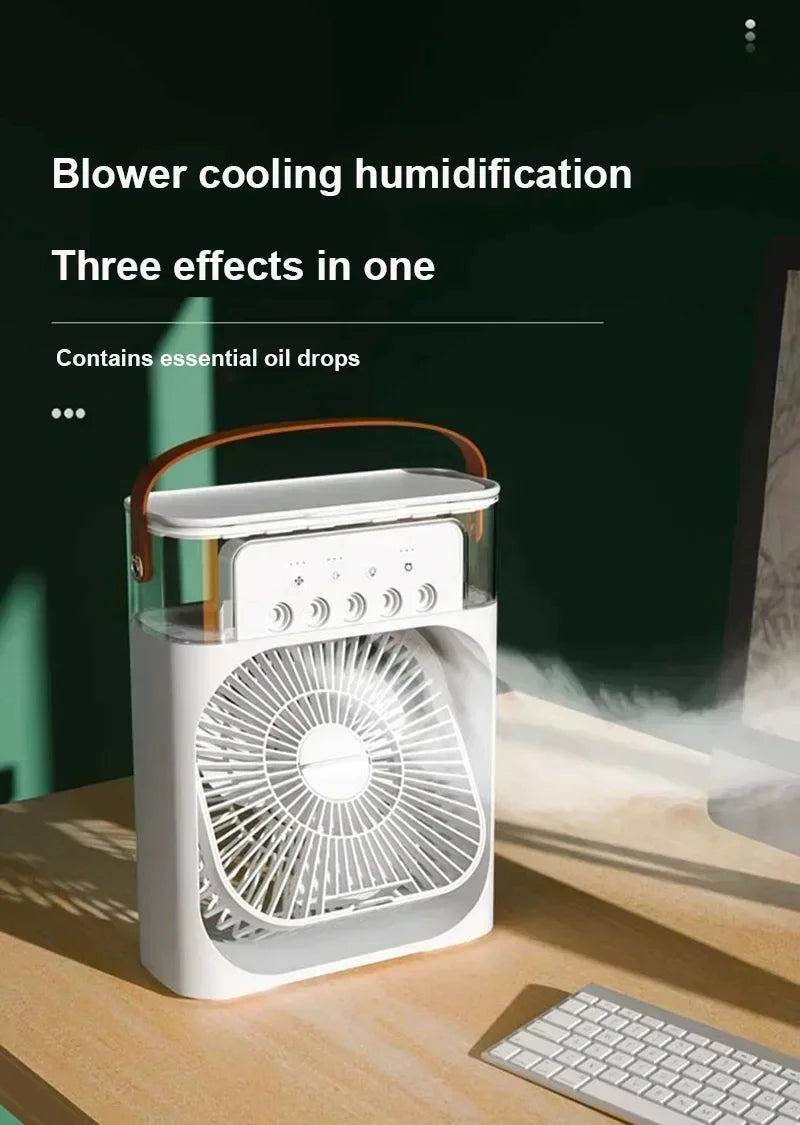3-in-1 Mini Air Cooler & Humidifier with LED Light