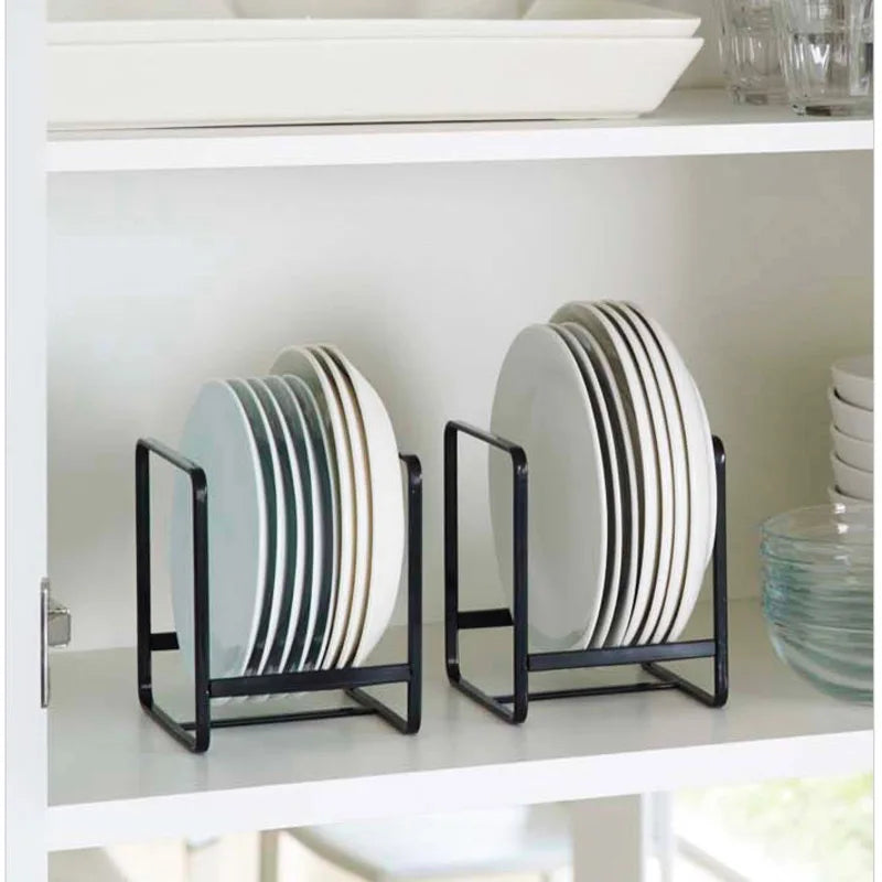 1pc kitchen cabinet plate storage countertop dish rack drawer dinner plate partition drain rack layered storage rack