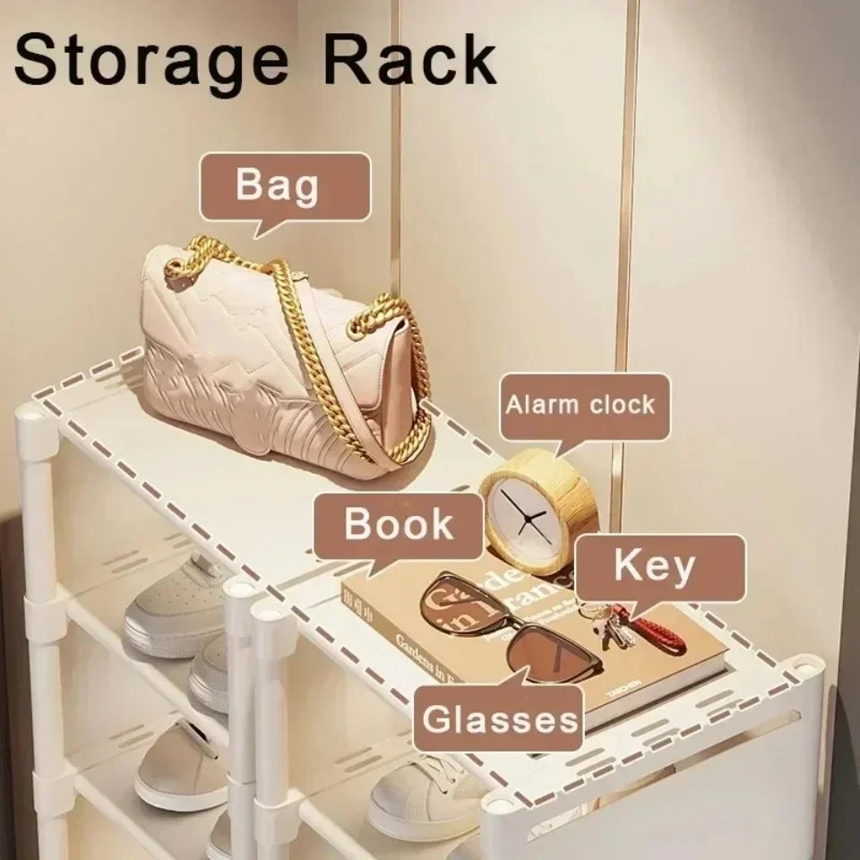 Multiple Layers Shoe Organizer Shoe Rack Organizer Space Saving Rack For Wall Corner Stackable Shelf Adjustable Saving Cabinet