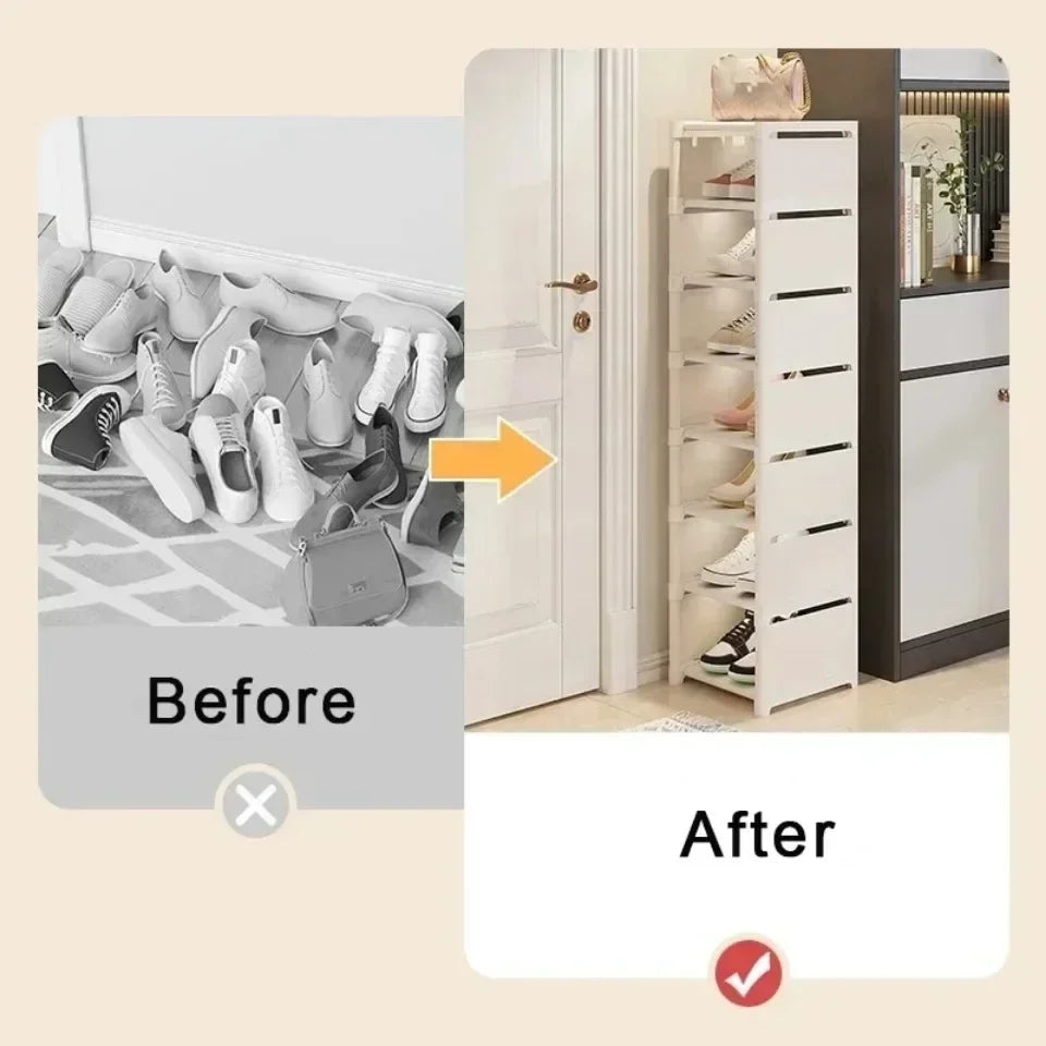 Multiple Layers Shoe Organizer Shoe Rack Organizer Space Saving Rack For Wall Corner Stackable Shelf Adjustable Saving Cabinet