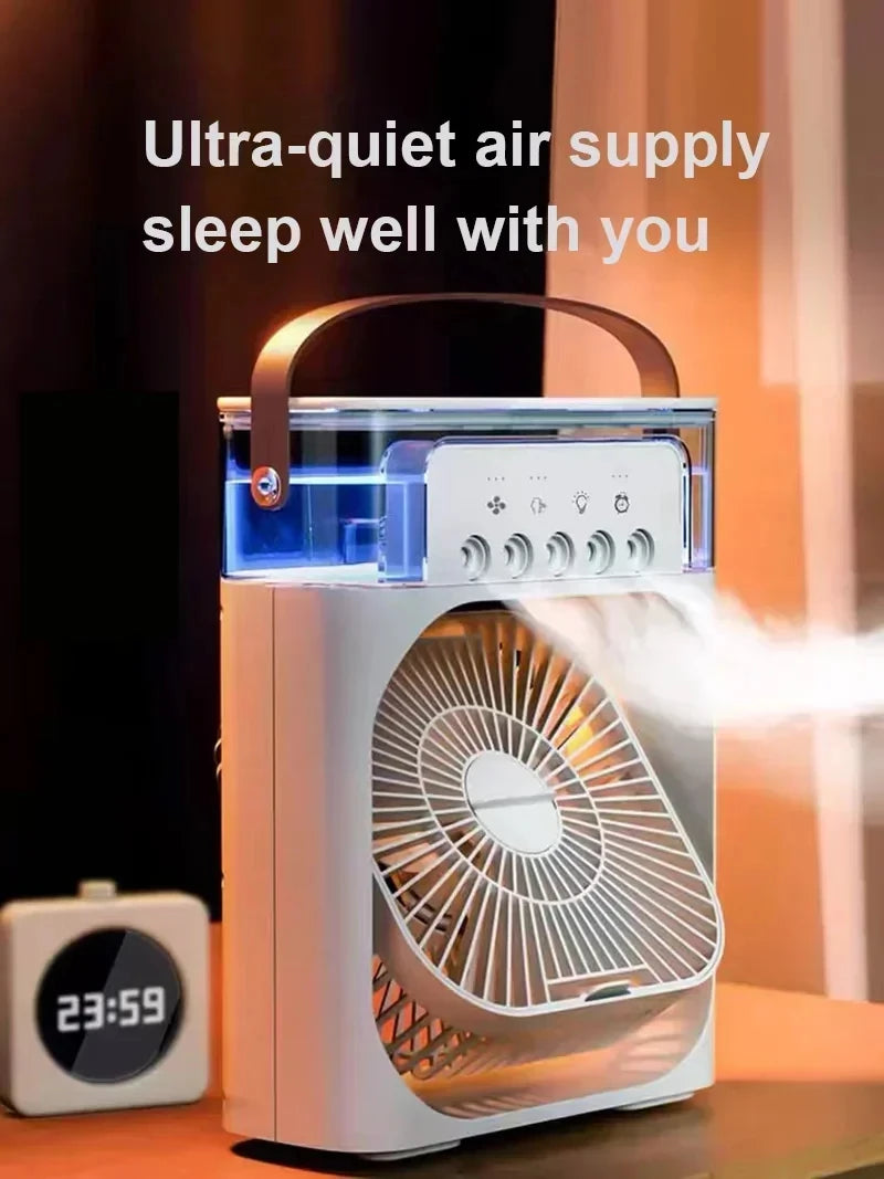 3-in-1 Mini Air Cooler & Humidifier with LED Light